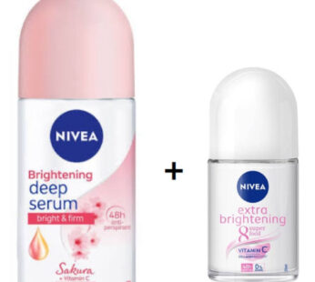 Nivea Brightening Deep Serum 50ml + Extra Brightening Roll On Deodorant 25m