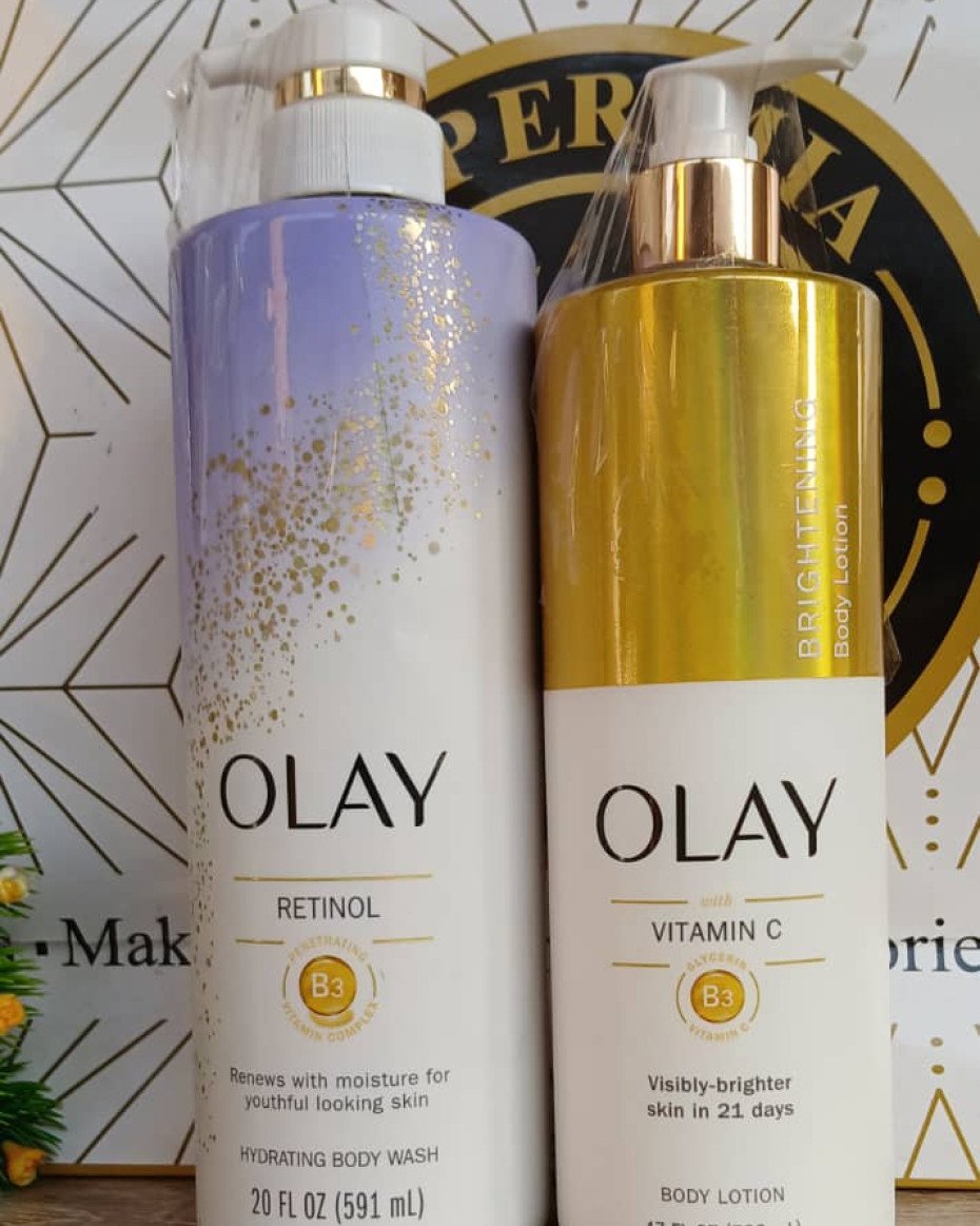 Olay Retinol Body Wash & Vitamin C Lotion Supermia Collections