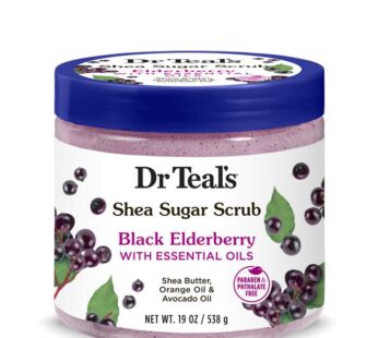 Dr Teal’s Shea Sugar Body Scrub – Black Elderberry- 19oz