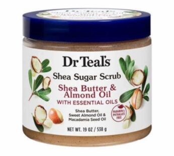 Dr Teals Shea Sugar Body Scrub, Shea Butter with Almond Oil & Essential Oils| 19 oz